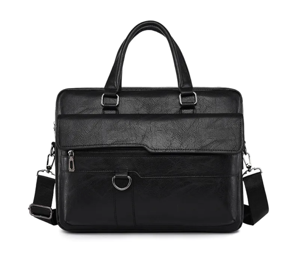 Amsburg Laptop Leather Bag(Black color) - Image 3