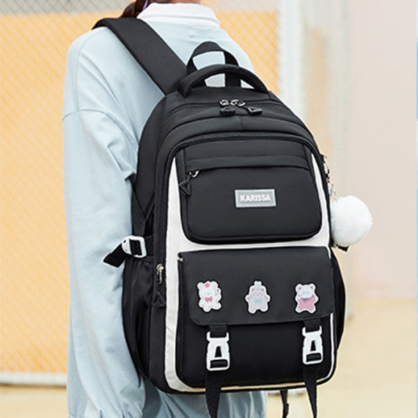 Kids Backpack Children School Bag (Black) - Image 3