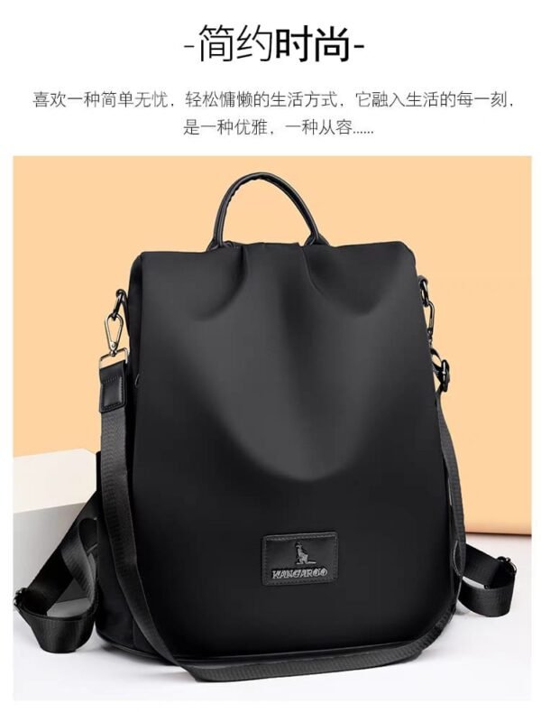 New Texture Oxford Cloth Women’s Backpack(Black 2) - Image 3