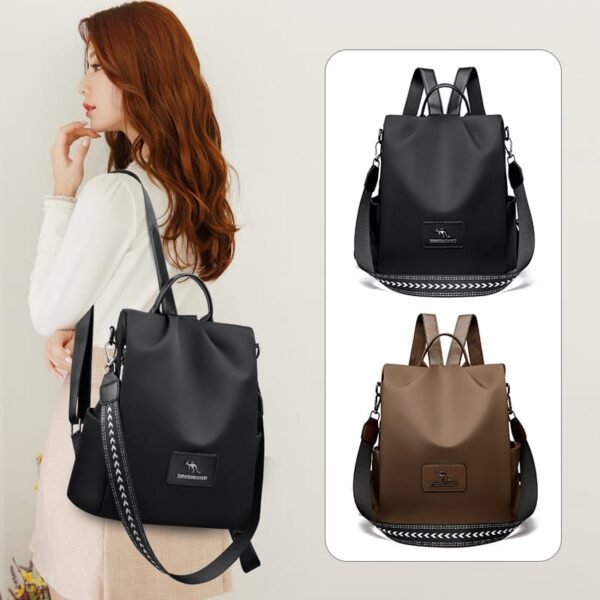 New Texture Oxford Cloth Women’s Backpack(Coffee) - Image 5